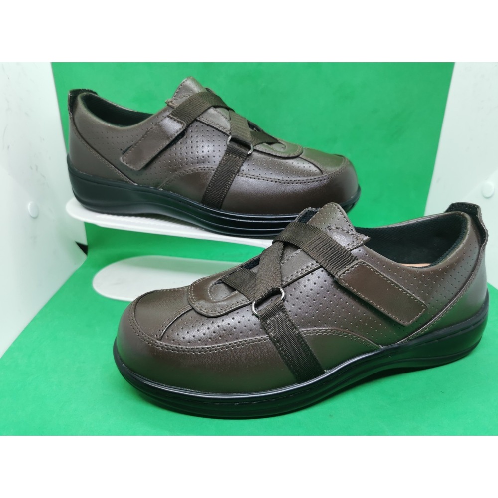 ORTHOFEET Alexandria Brown Leather Comfort Shoes Womens Size 7.5W Wide Casual